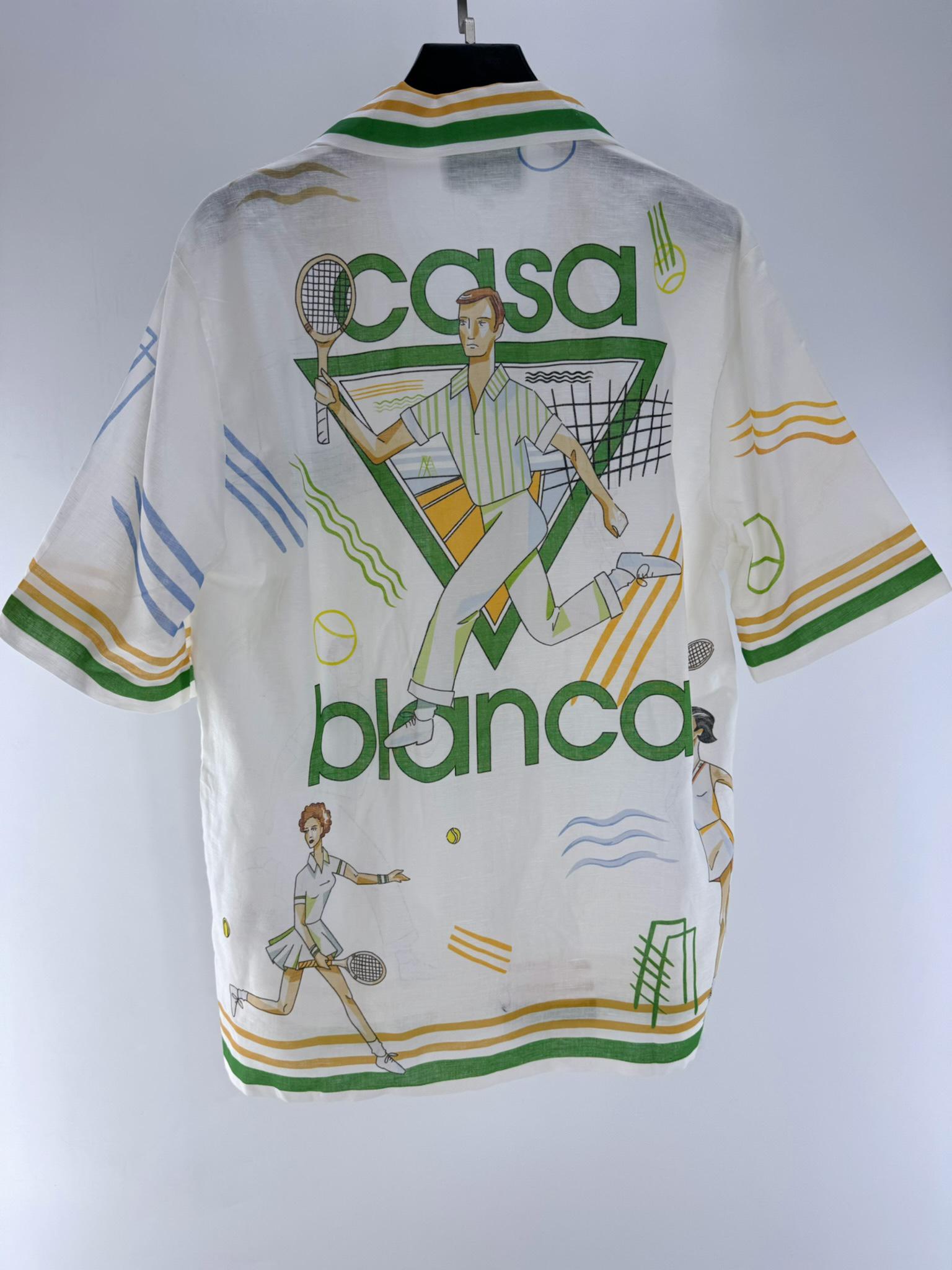 Рубашка Casablanca Tennis Man And Woman With Rocket "White" фото № 6