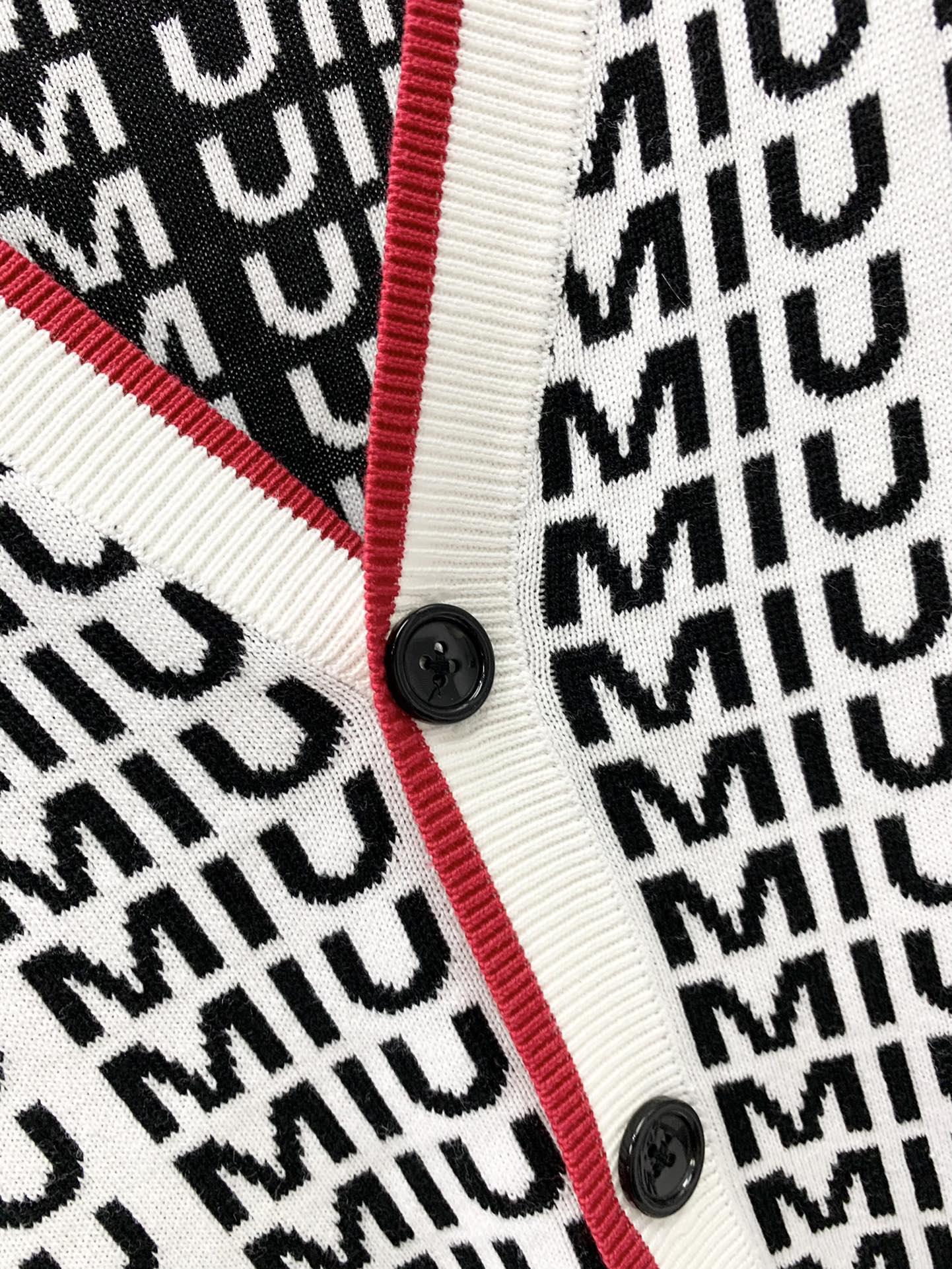 Кардиган Miu Miu Print Allsides Black Logos Miu Miu "Black" фото № 3