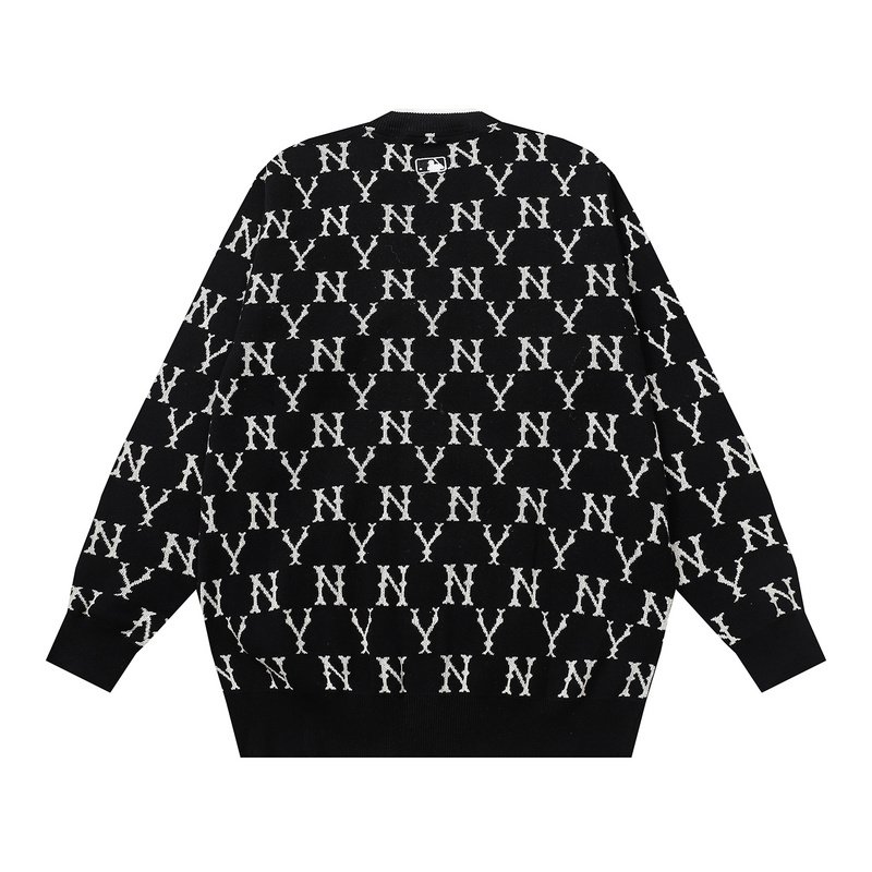 Кардиган MLB Korea — Monogram Allover Knit "Black" фото № 2