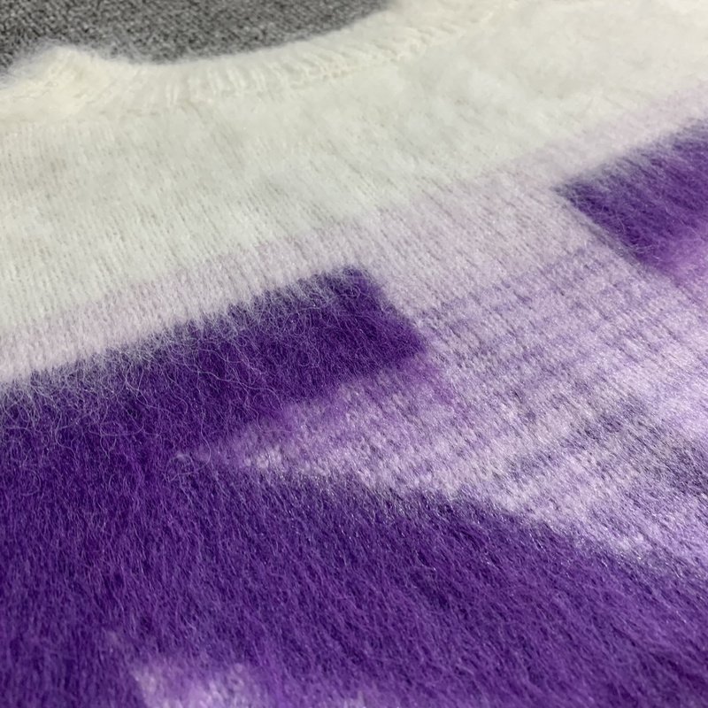 Свитер Off White With Stripes On The Sleeves And Logo "Violet/White" фото № 3