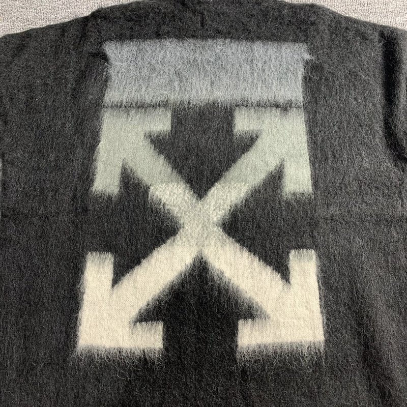 Свитер Off White With Logo Brand "Black/Gray" фото № 7