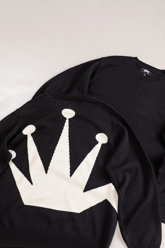 Свитер Stussy The Big Crown "Black" фото № 3