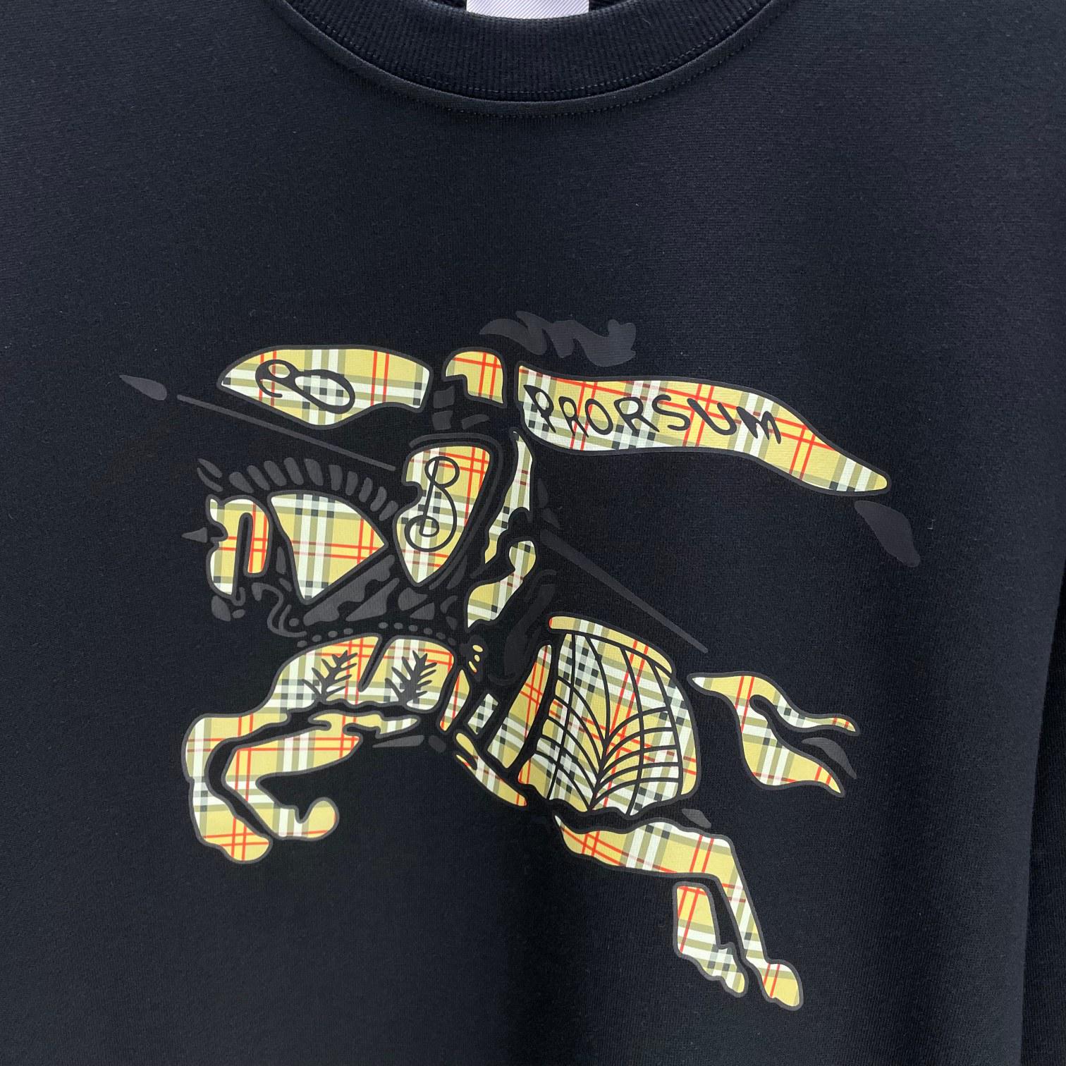 Свитшот Burberry Frontside Checked Print Warrior On The Horse "Black" фото № 5