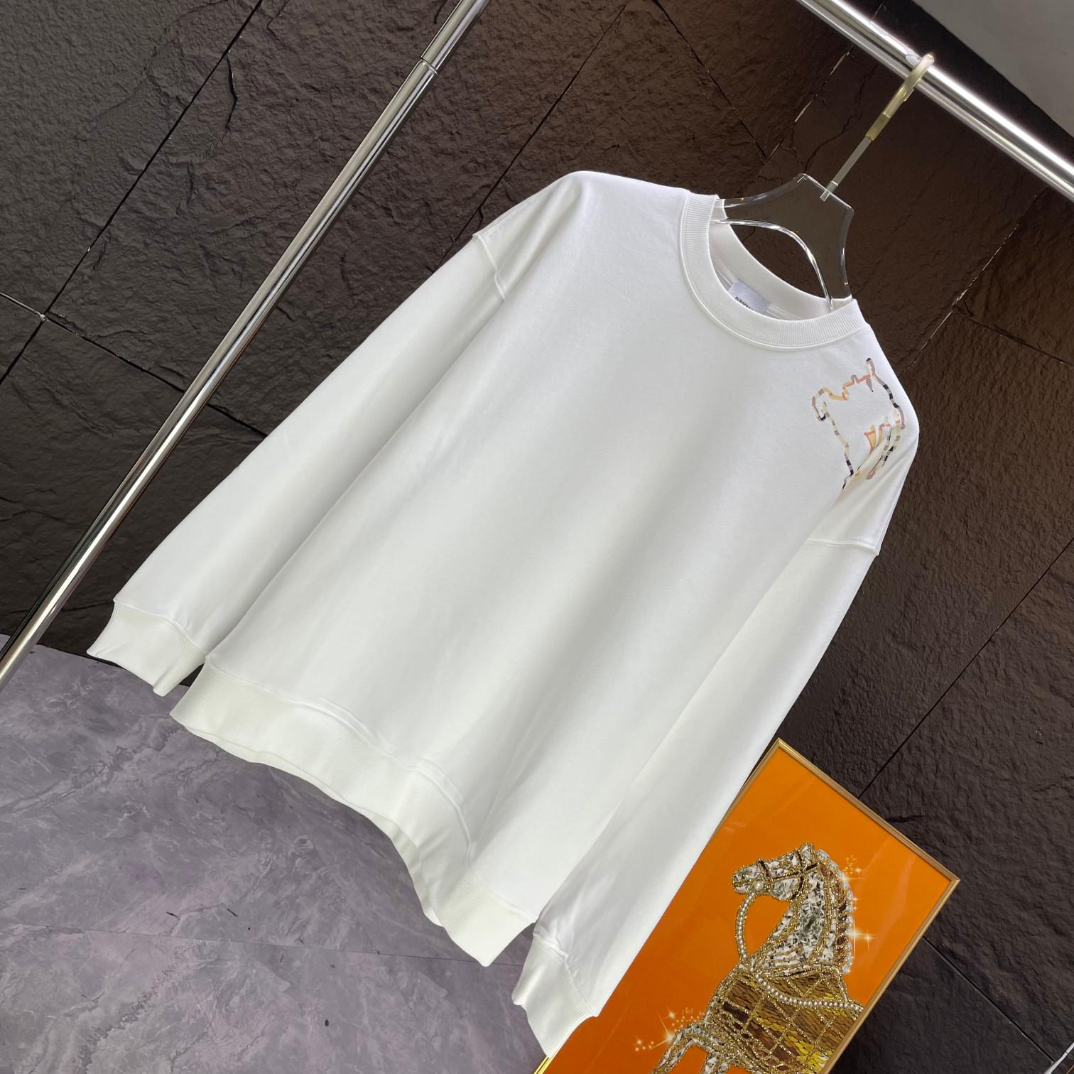 Свитшот Burberry Frontside Print On The Shoulder Warrior And Horse "White" фото № 2