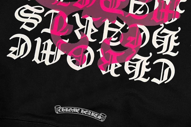 Свитшот Chrome Hearts With Patterns And Pink Print "Black" фото № 5