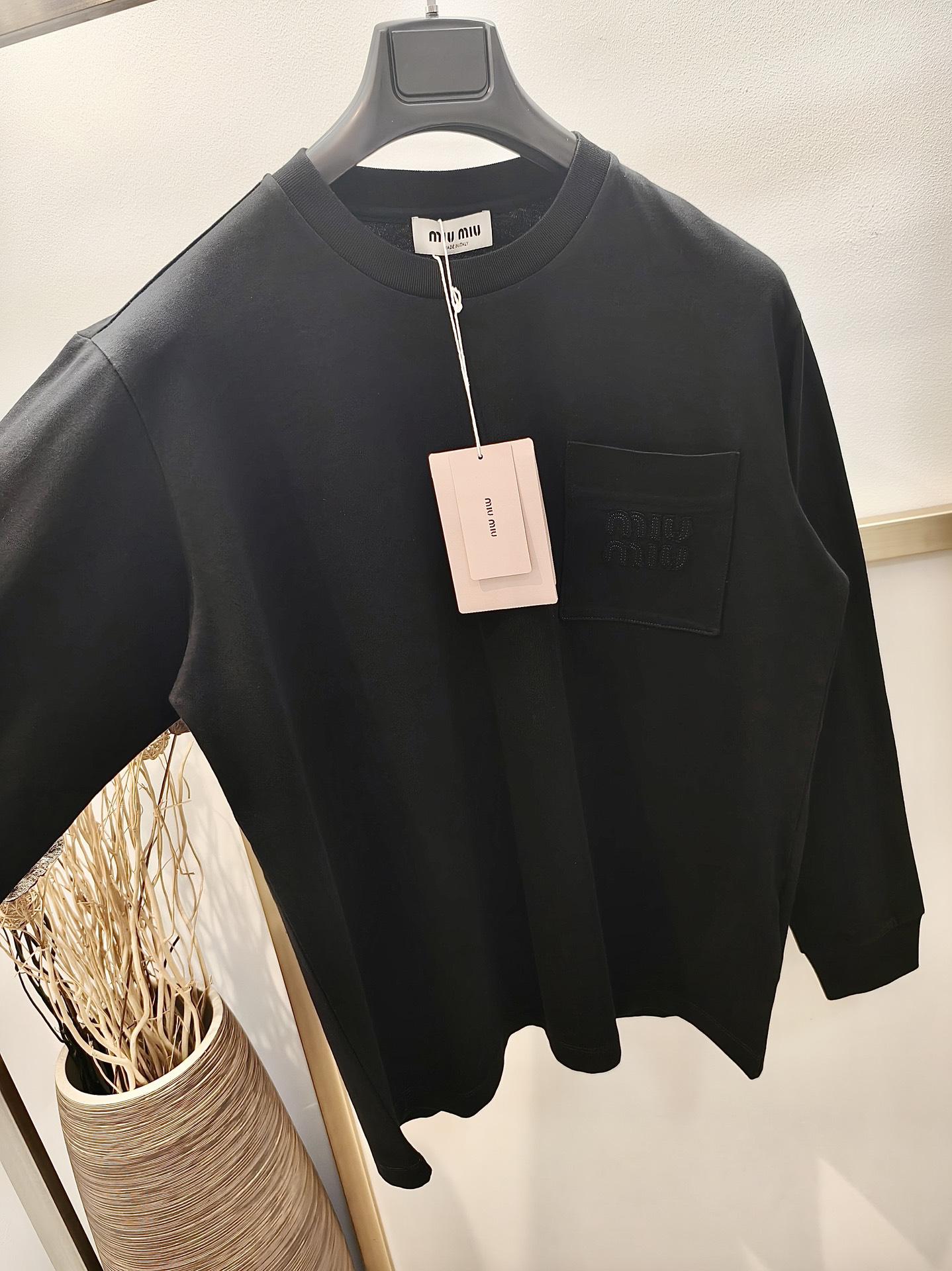 Свитшот Miu Miu Frontside Logo Clear Logotype On The Pocket "Brown" фото № 2