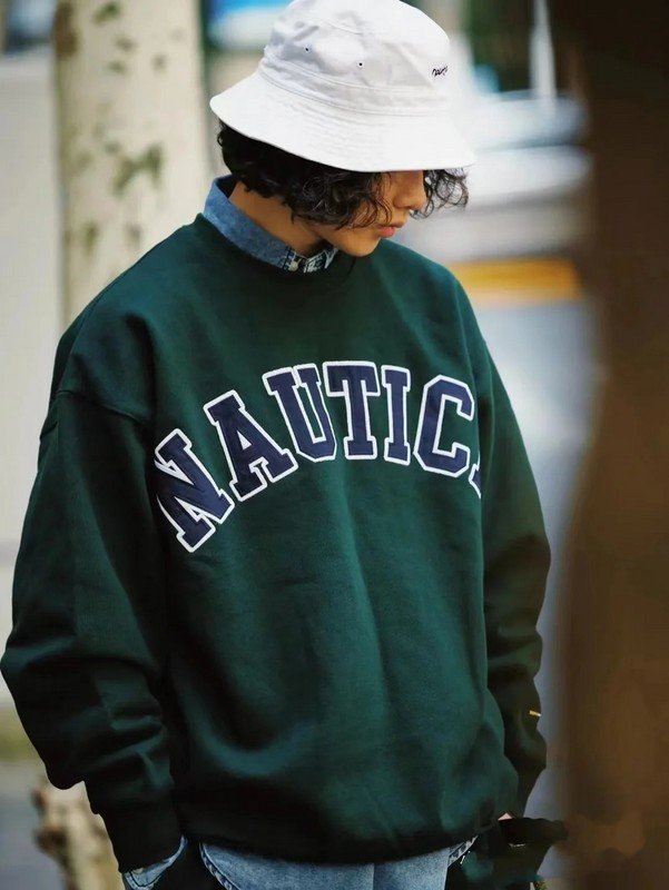 Свитшот Nautica Logo Inscription Front "Green" фото № 8