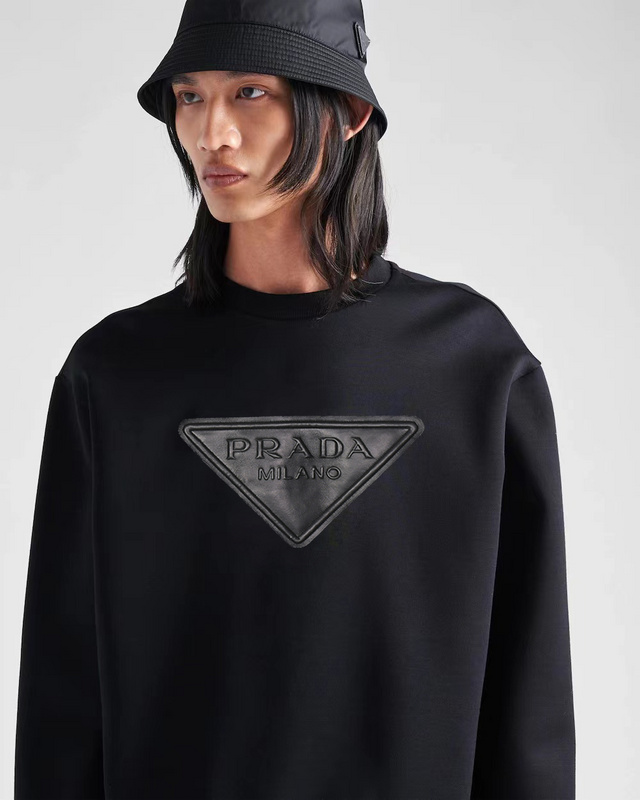 Свитшот Prada Large Leather Logo "Black" фото № 9