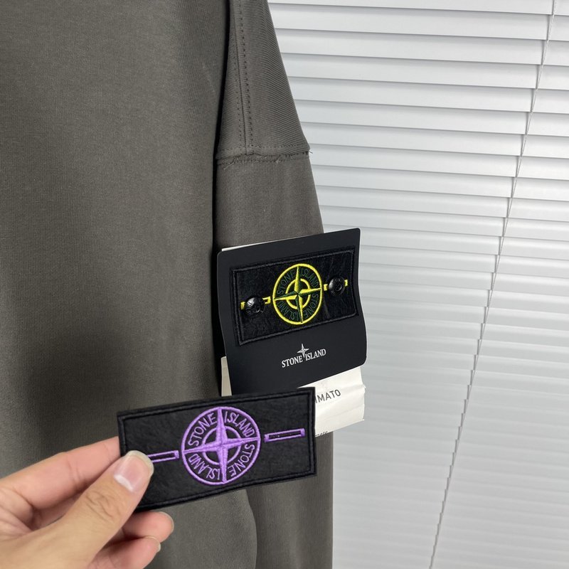 Свитшот Stone Island With Patch With Large Text - ZIP "Gray" фото № 5