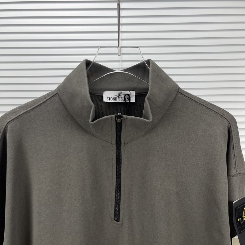 Свитшот Stone Island With Patch With Large Text - ZIP "Gray" фото № 7