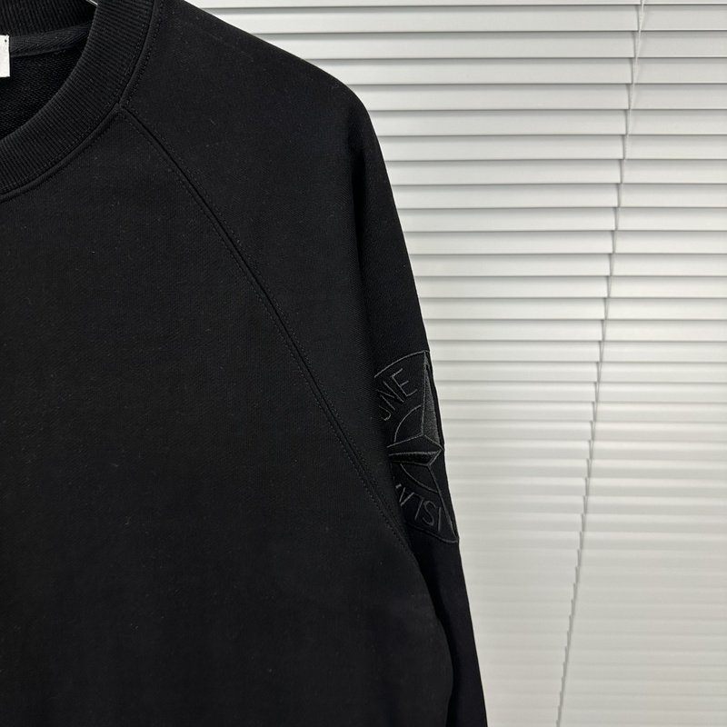 Свитшот Stone Island With Brand Logo On The Sleeve - Monochrome "Black" фото № 5