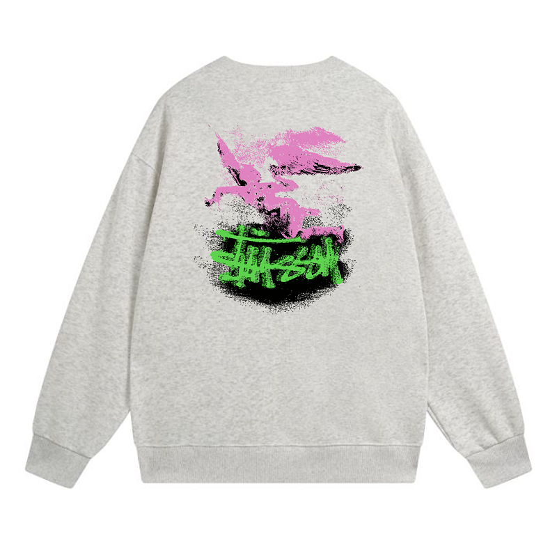 Свитшот Stussy Spot The Falling Angel "Light Gray" фото № 2