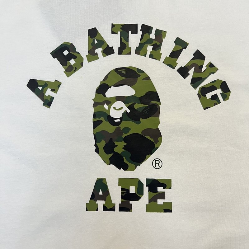 Футболка A Bathing Ape Camouflage Logo "White" фото № 6