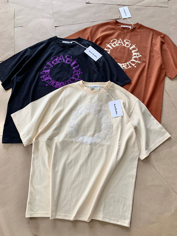 Футболка Acne Studios Base Color With Logo "Beige" фото № 5