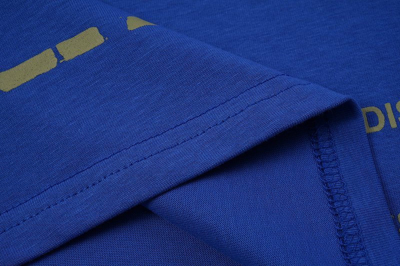 Футболка Alexander McQueen Plain With Brand Name Under Line "Blue" фото № 4