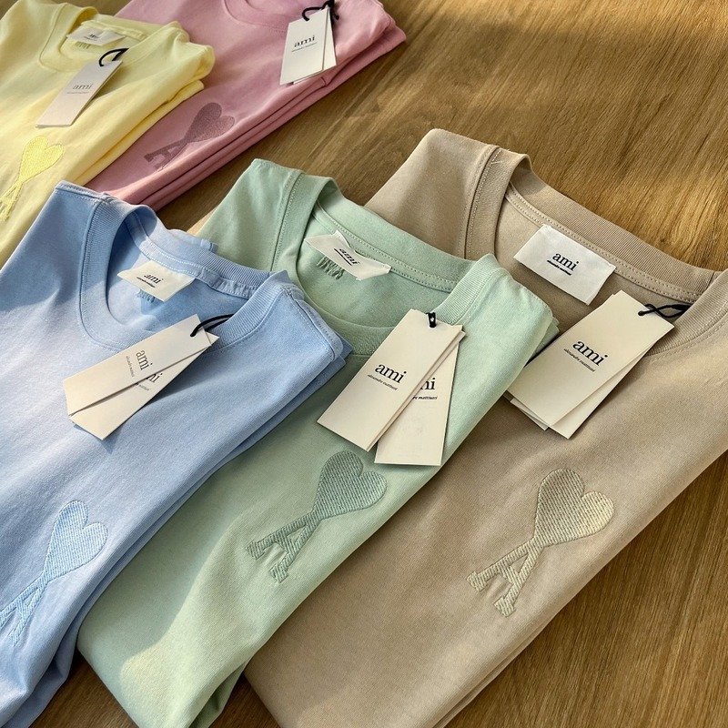 Футболка Amiri With The Ami Logo "Blue" фото № 2