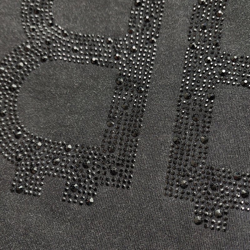 Футболка Balenciaga Rhinestones 2 Logos "Black" фото № 5