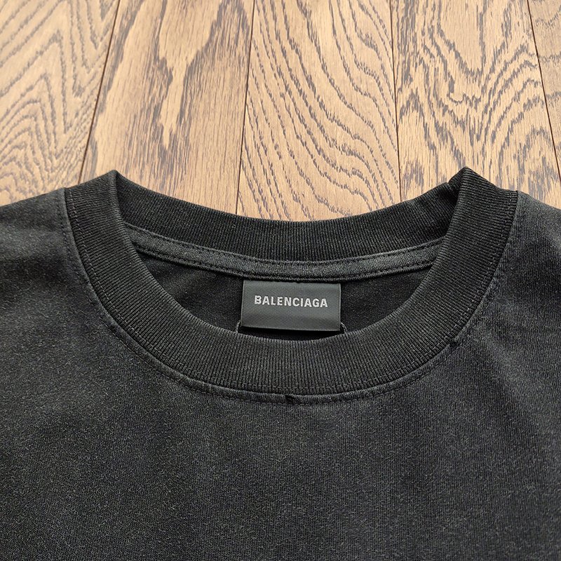 Футболка Balenciaga Rhinestones 2 Logos "Black" фото № 3