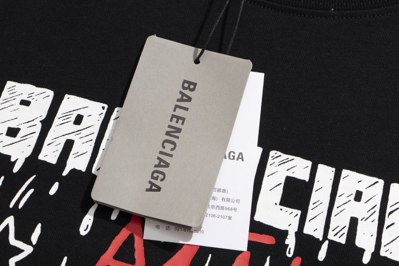 Футболка Balenciaga With Red Inscription "Black" фото № 6