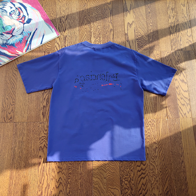 Футболка Balenciaga Big Logo With Waves "Blue" фото № 2