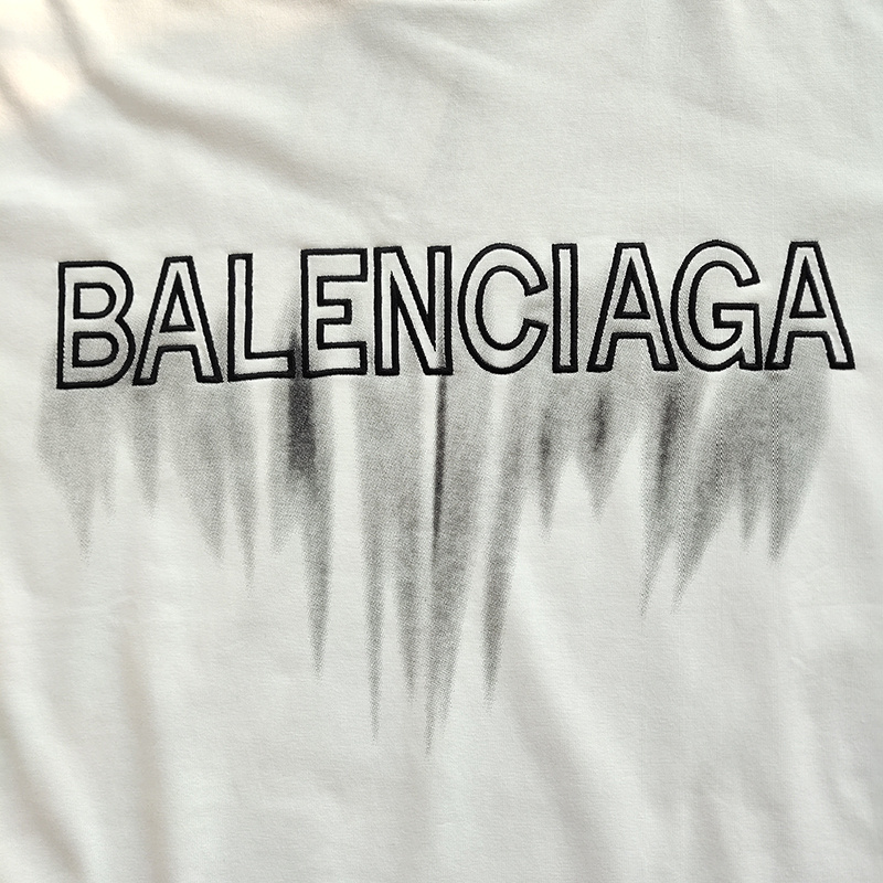 Футболка Balenciaga Logo Shadow "White" фото № 7