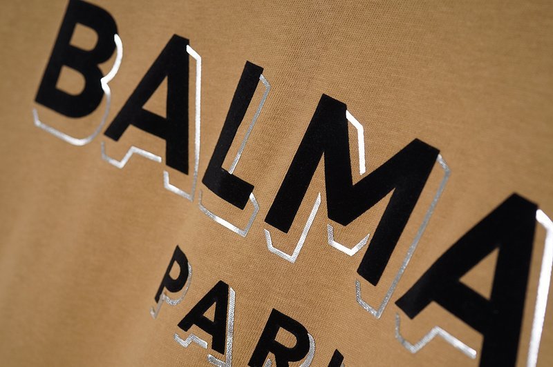 Футболка Balmain Text Logo "Brown" фото № 5