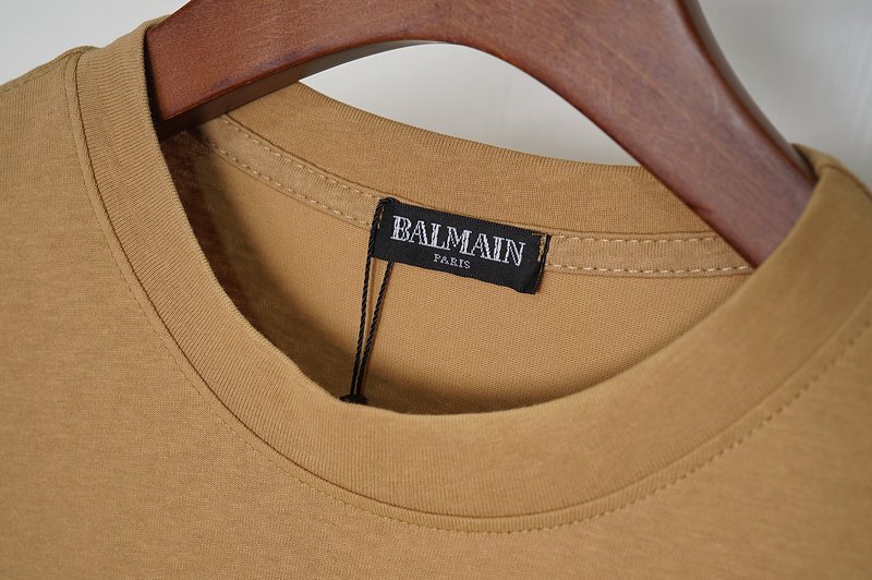 Футболка Balmain Text Logo "Brown" фото № 6