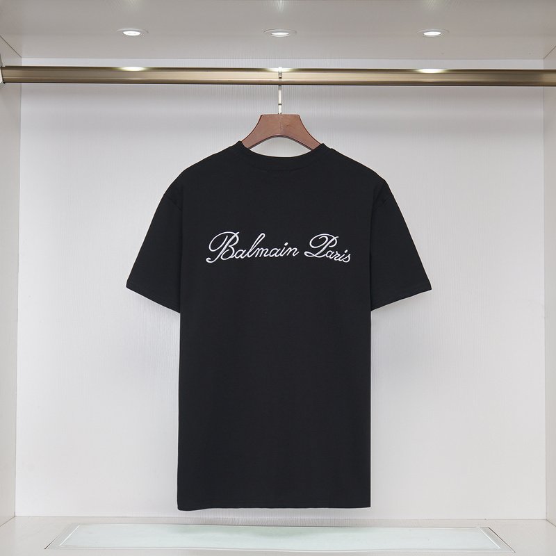 Футболка Balmain Big Embroidered Logo Back "Black" фото № 2