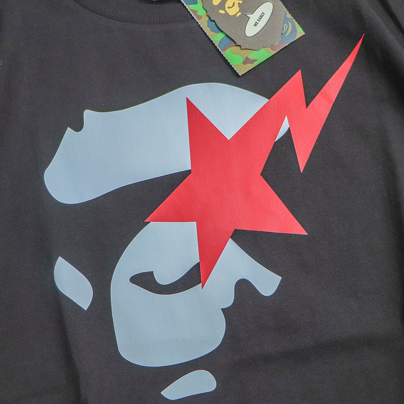 Футболка Bape Big Star Print Front "Black" фото № 6
