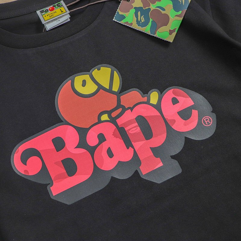 Футболка Bape Monkey Lies On Logo Inscription "Black" фото № 6