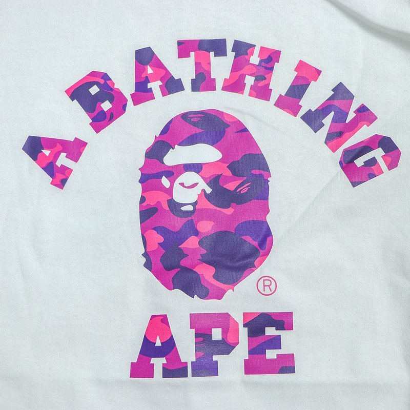 Футболка Bape Purple Logo Front "White" фото № 3