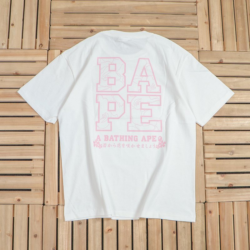 Футболка Bape Ape With Flowers "White" фото № 2