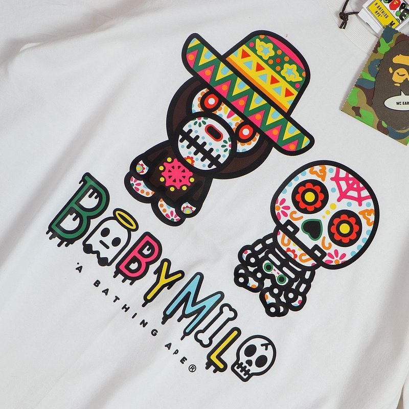 Футболка Bape Monkey In Hat "White" фото № 3