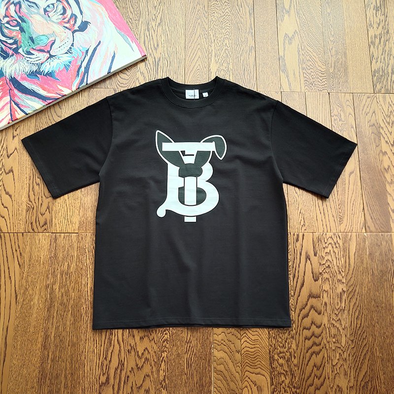 Футболка Burberry With An Animated Logo "Black" фото № 2