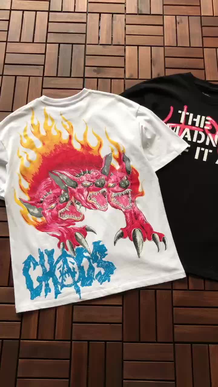 Футболка Cactus Jack Merch Flaming Dragon "White" фото № 7