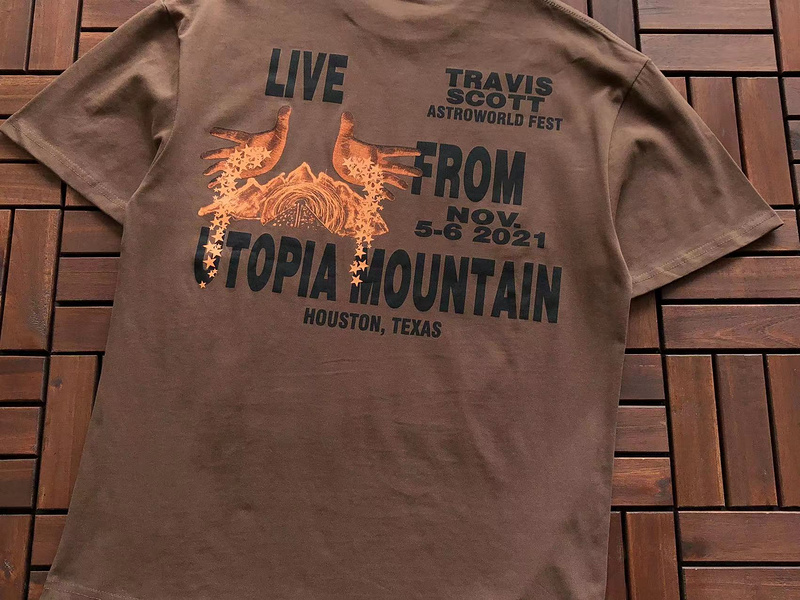 Футболка Cactus Jack Merch Flower With Lettering See You On The Other Side "Brown" фото № 7