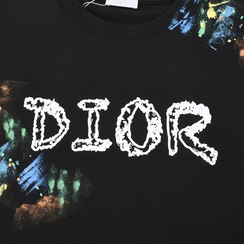 Футболка Christian Dior Splattered With Paint "Black" фото № 7