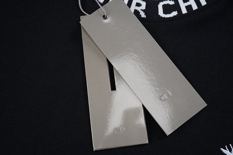 Футболка Christian Dior Edge Decoration By Logo Inscription "Black" фото № 5