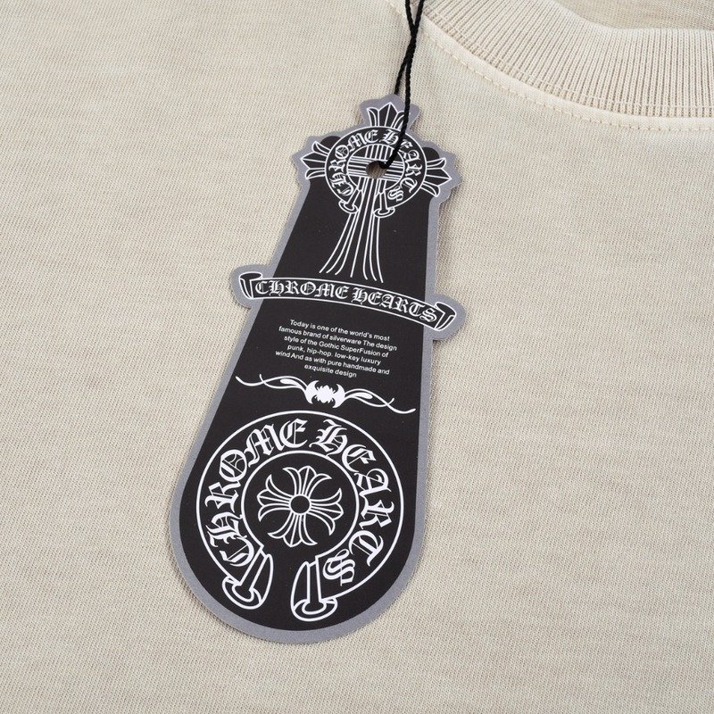 Футболка Chrome Hearts Black Logo Brand "Beige" фото № 4