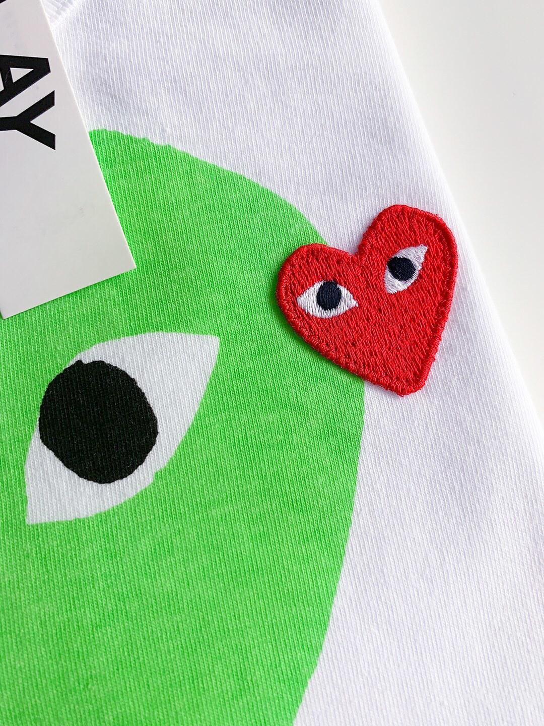Футболка Comme des Garçons Play Green Heart Eyes "White" фото № 3