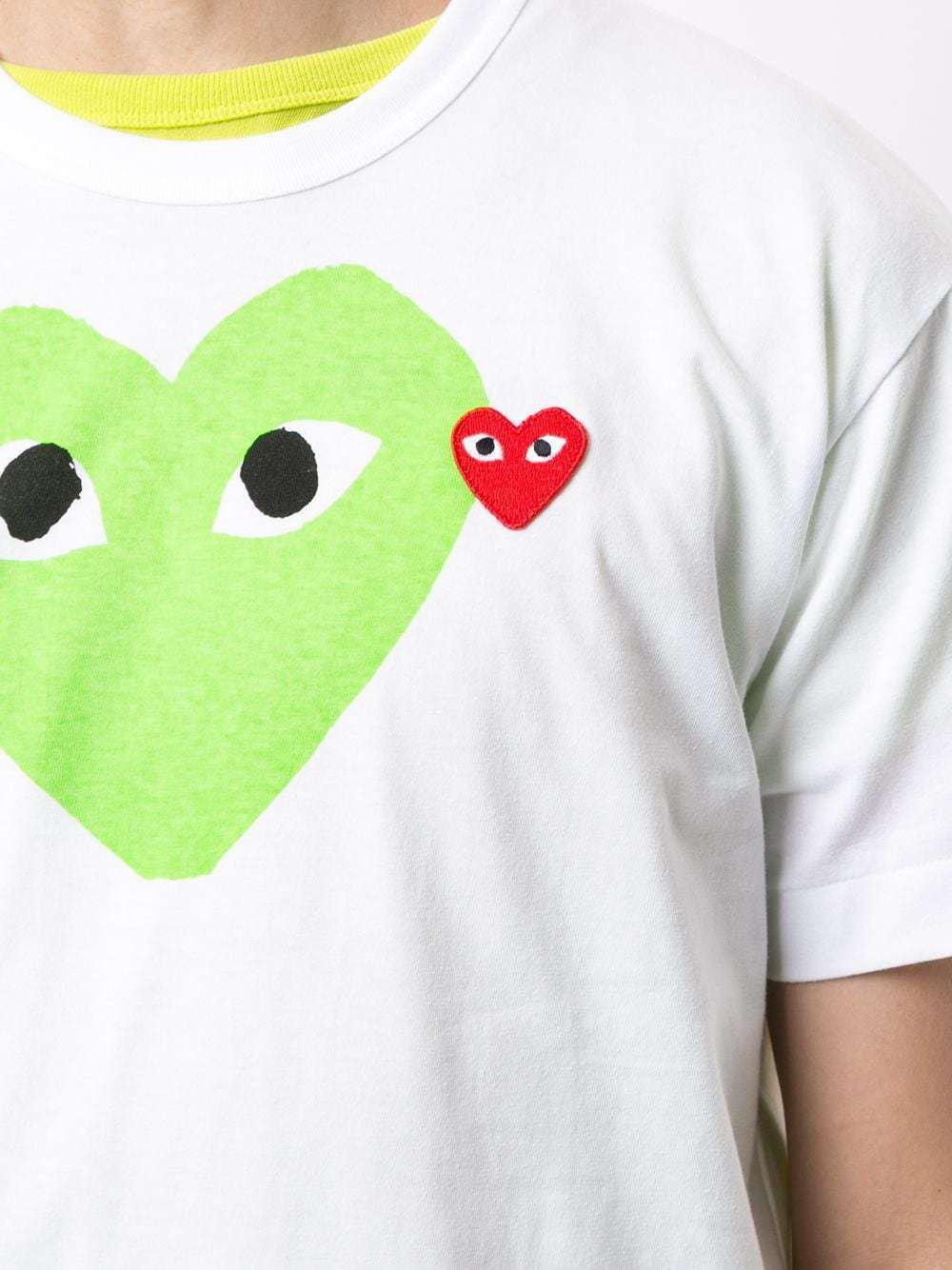 Футболка Comme des Garçons Play Green Heart Eyes "White" фото № 5