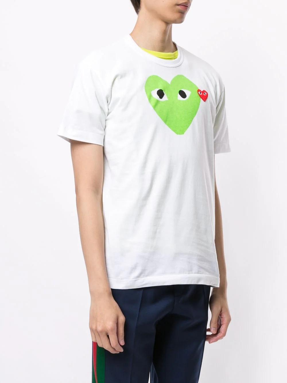 Футболка Comme des Garçons Play Green Heart Eyes "White" фото № 6