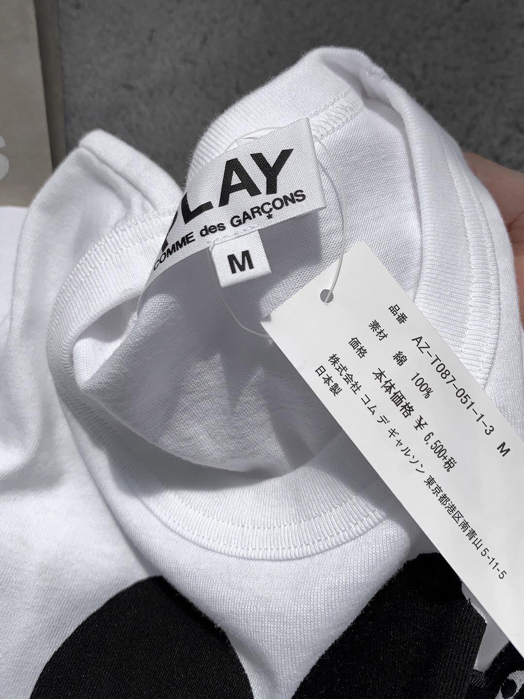 Футболка Comme des Garçons Play Small Black Heart Blue Eyes "White" фото № 5