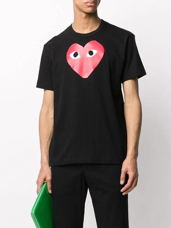 Футболка Comme des Garçons Play Red Heart Logo "Black" фото № 2