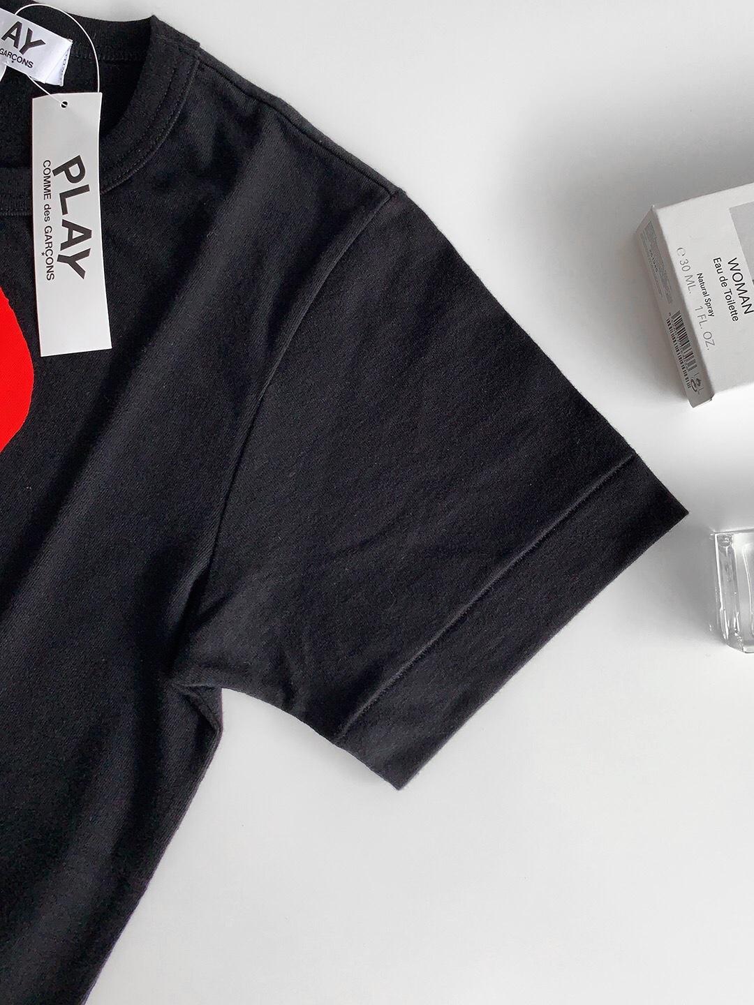 Футболка Comme des Garçons Play Red Heart Logo "Black" фото № 5