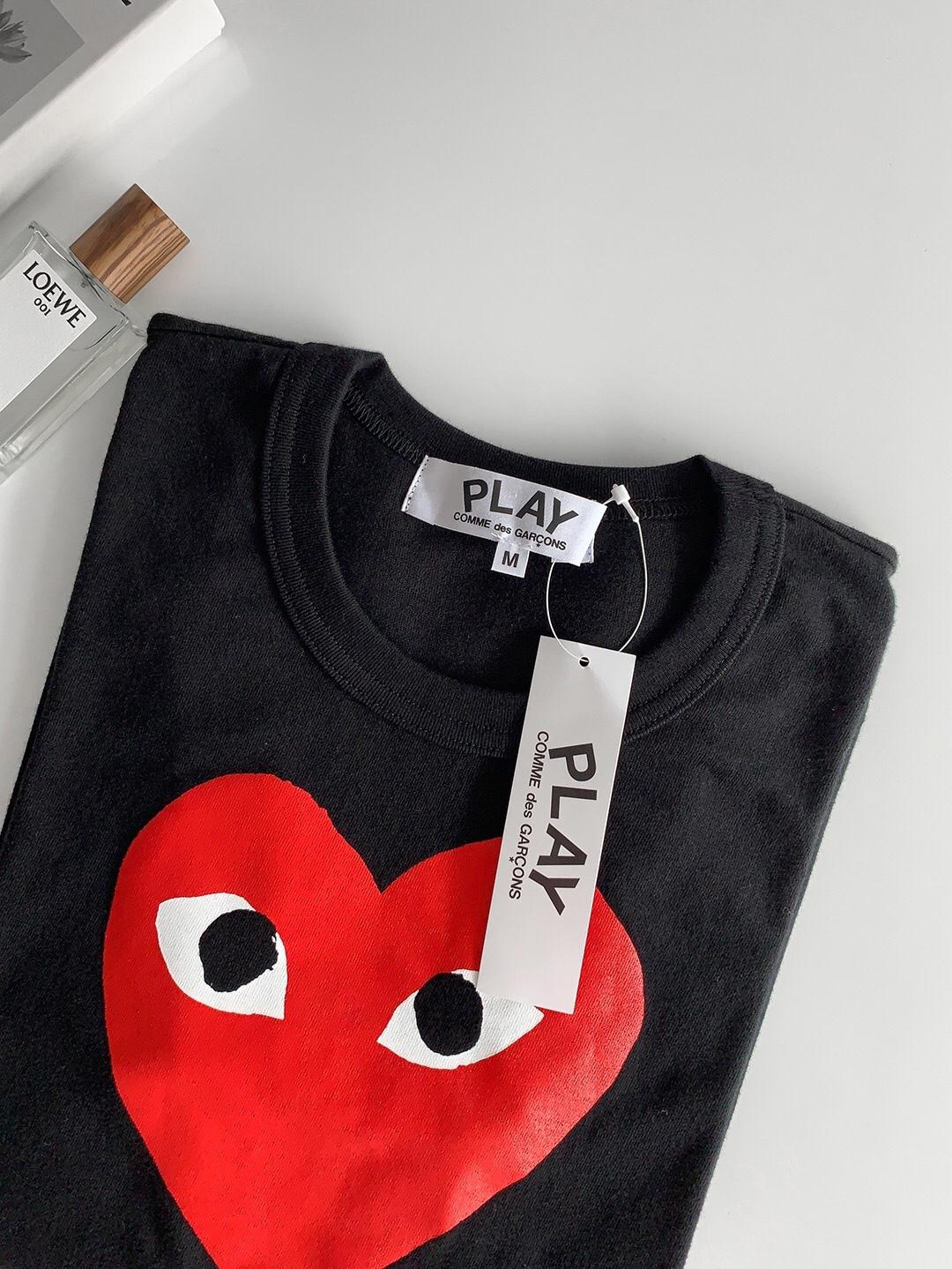 Футболка Comme des Garçons Play Red Heart Logo "Black" фото № 3