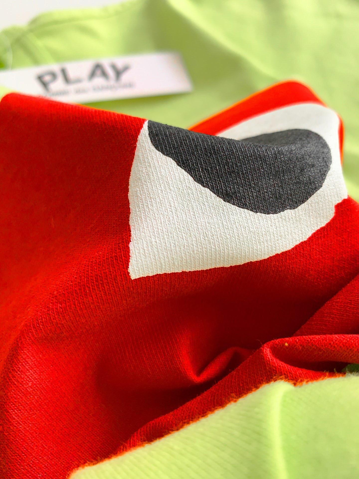 Футболка Comme des Garçons Play Red Heart Eyes "Green" фото № 5