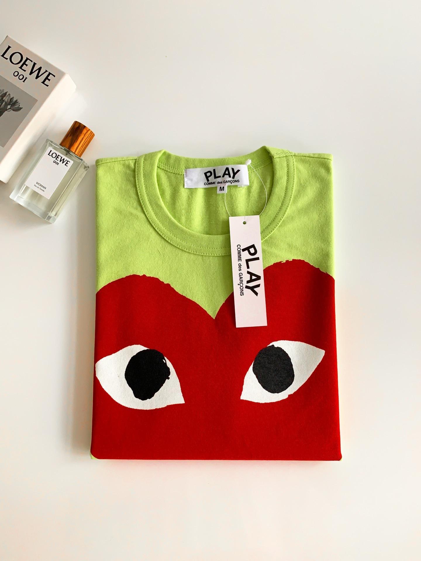 Футболка Comme des Garçons Play Red Heart Eyes "Green" фото № 2