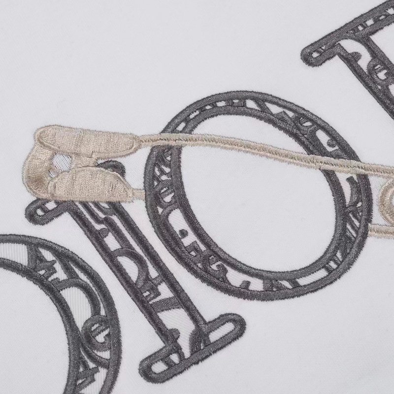 Футболка Dior Logo With A Pin "White" фото № 3