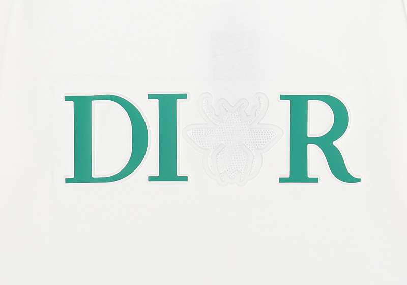 Футболка Dior Insect Made Of Rhinestones "White" фото № 4